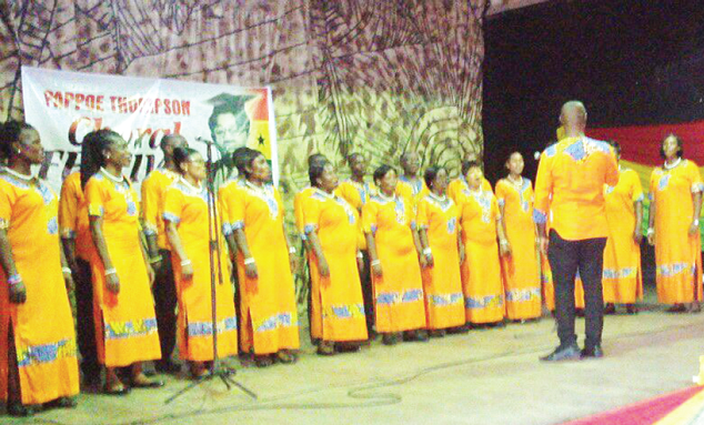 One of the choirs that took part in this year’s festival. Inset: the late Emmanuel Pappoe Thompson One of the choirs that took part in this year’s festival. Inset: the late Emmanuel Pappoe Thompson